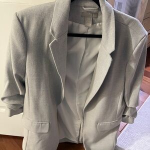 Zara Light Gray Textured Blazer